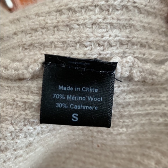 Jenni Kayne Hooded Waffle Knit Cardigan Sweater Oatmeal Wool Cashmere size Small - Picture 9 of 9